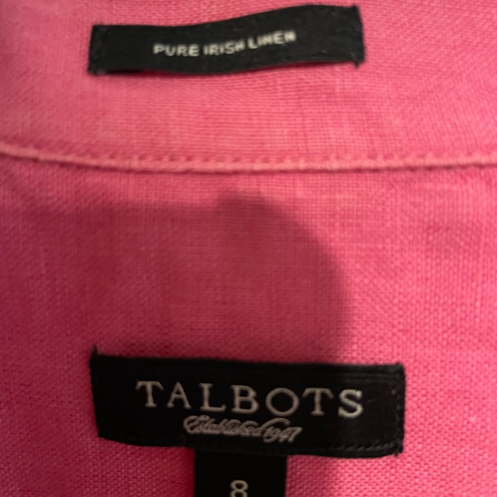 Talbots Irish Linen Button Down Shirt Size 8